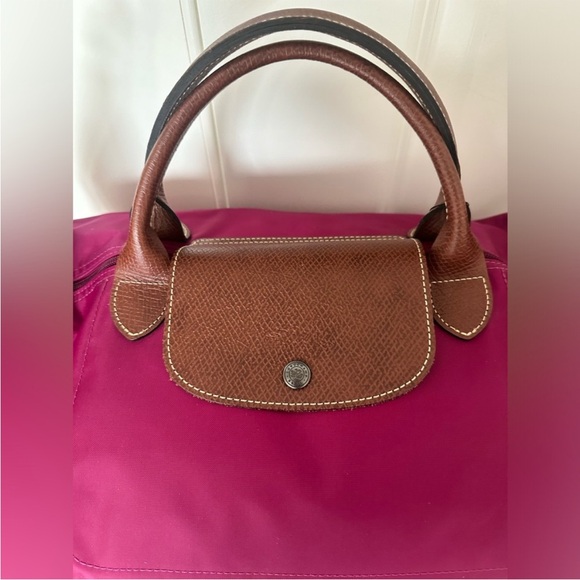 NWT Le Pilage extensible modele depose dahlia raspberry purple pink travel tote - Picture 6 of 15